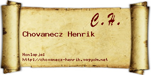 Chovanecz Henrik névjegykártya